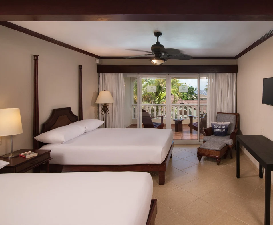 Hotel room with two beds