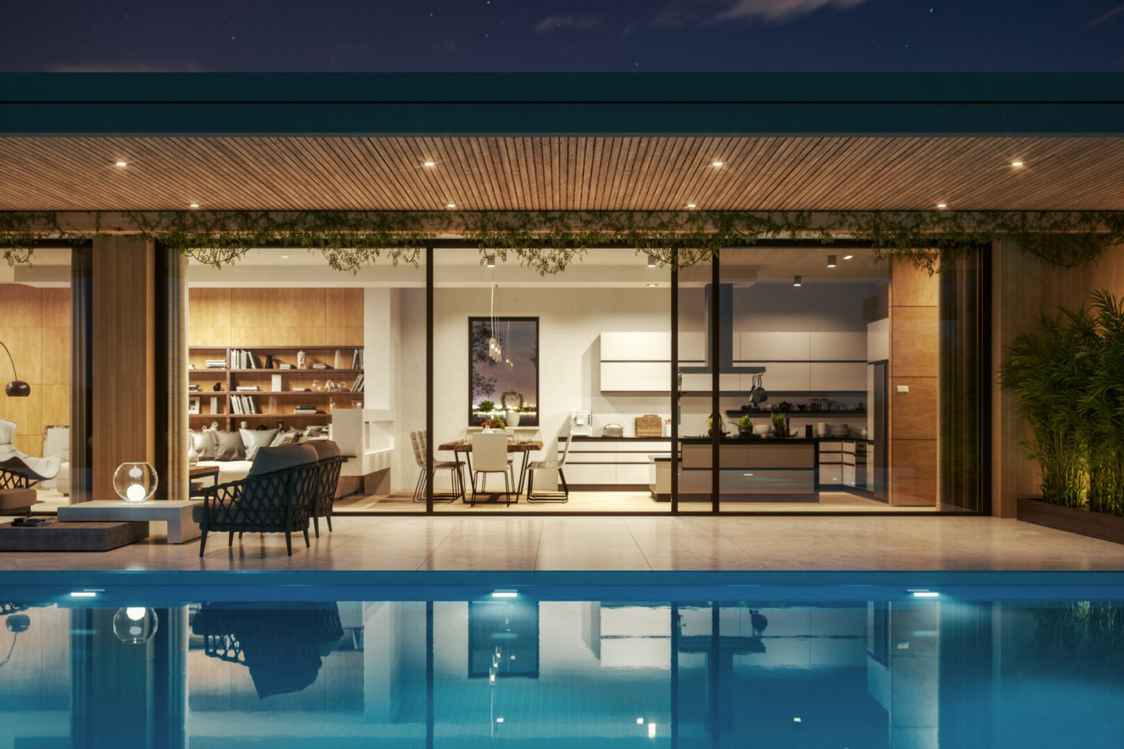 Luxurious open-plan living space